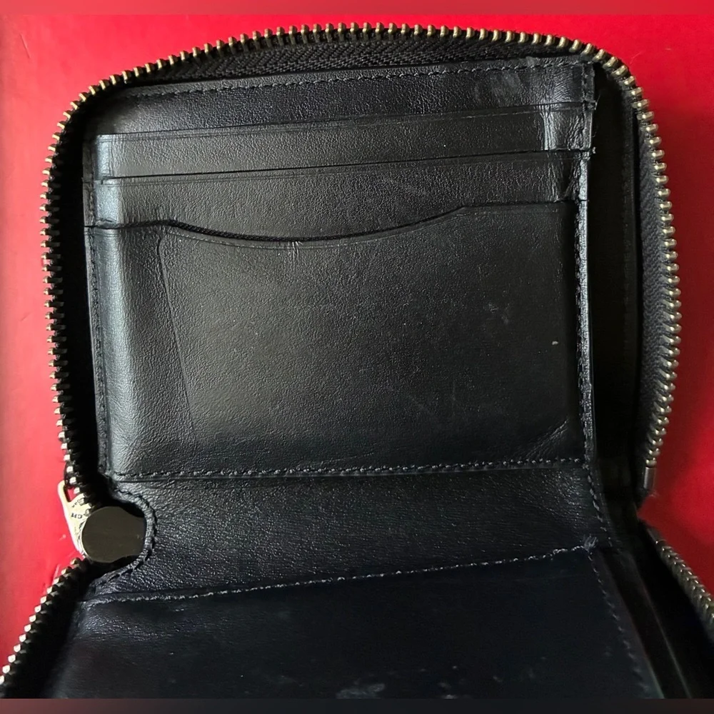 Coach Signature Canvas Small Zip Wallet in Brown/Tan
